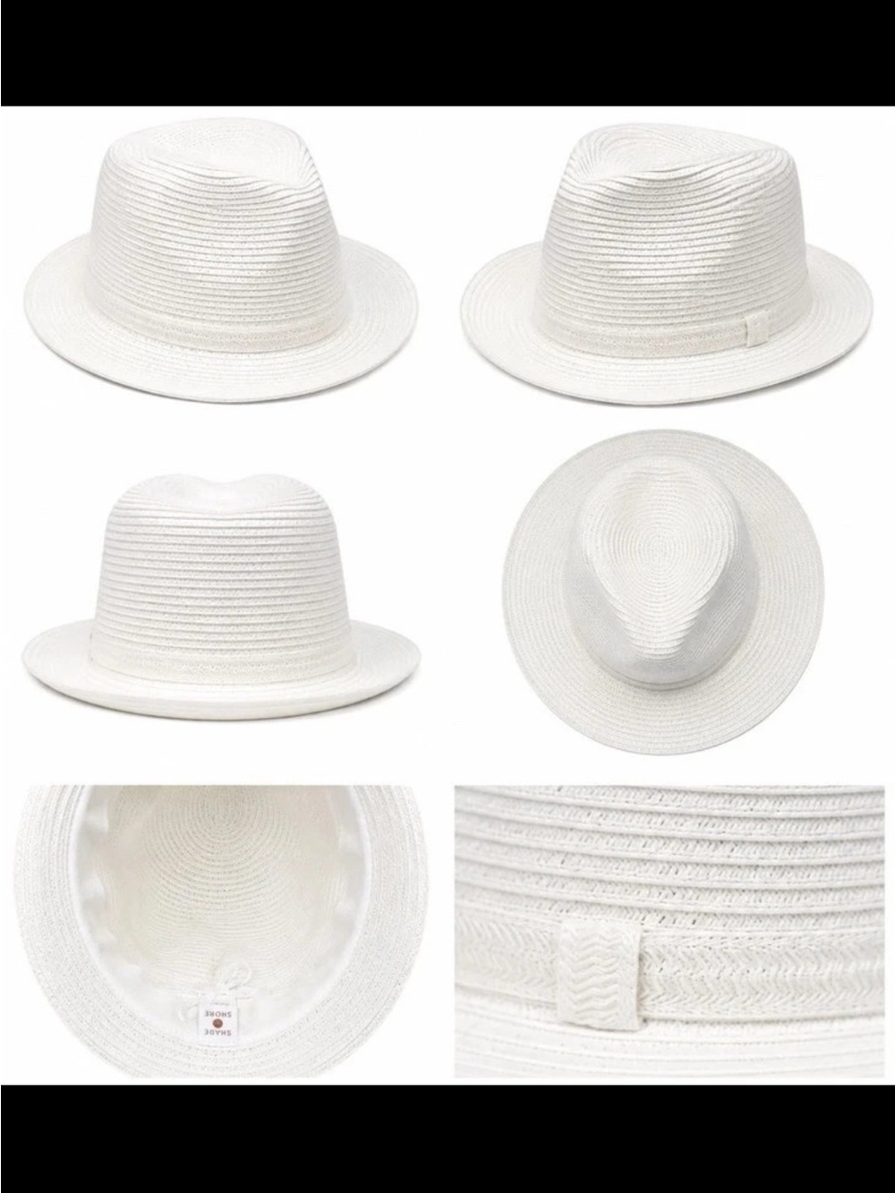 Shade & Shore Ivory Woven Fedora Sun Hat ivory